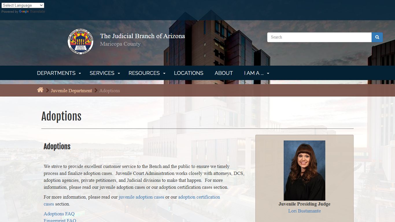 The Judicial Branch of Arizona in Maricopa County